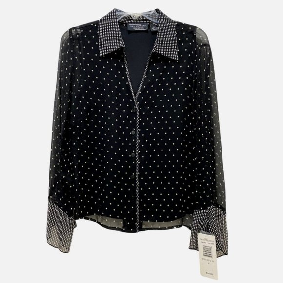 New York City Design Co Top 100% Silk Lined Buttons Front With Cami Size L NWT - Picture 4 of 14